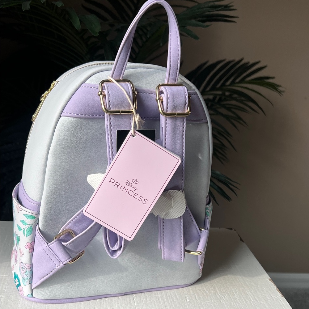 Loungefly Disney Jasmine Floral Mini Backpack - Lavender, Teal & Mint - Picture 4 of 5